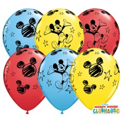 Mickey Mouse 11" Red, Yellow & Pale Blue (25ct) Lbc