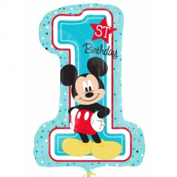 Mickey Mouse 1st Birthday Shape P38 Pkt (19" X 28")