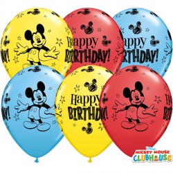 Mickey Mouse Birthday 11" Red, Yellow & Pale Blue (25ct) Lbc