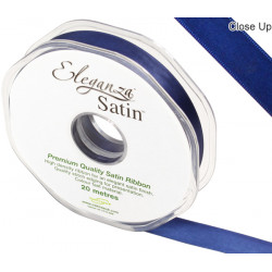 Midnight Blue Eleganza Double Faced Satin Ribbon 15mm X 20m