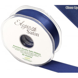 Midnight Blue Eleganza Double Faced Satin Ribbon 25mm X 20m