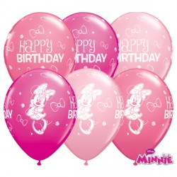 Minnie Mouse Birthday 11" Wild Berry, Rose & Pink (25ct) Lbc