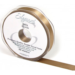 Mocha Eleganza Double Faced Satin Ribbon 15mm X 20m