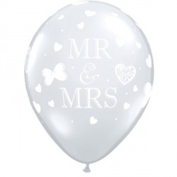 Mr. & Mrs. 11" Diamond Clear (50ct) Tw