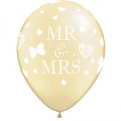 Mr. & Mrs. 11" Pearl Ivory (25ct) Yhh