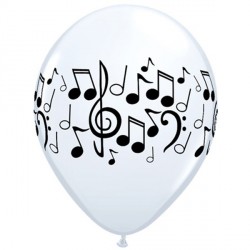Music Notes 11" White (25ct) Yhg