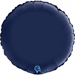 Navy Blue Satin Round 18" Grabo Pkt