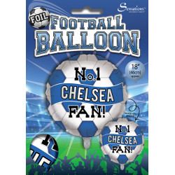 No.1 Chelsea Fan Blue & White Football 18" Round Pkt