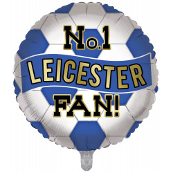 No.1 Leicester Fan Blue & White Football 18" Round Pkt