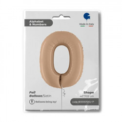 Nude Satin Number 0 Shape 40" Pkt