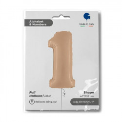 Nude Satin Number 1 Shape 40" Pkt