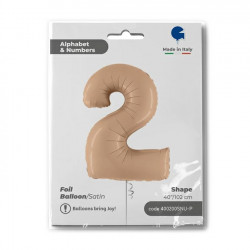 Nude Satin Number 2 Shape 40" Pkt
