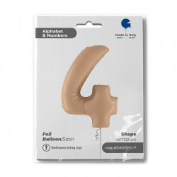 Nude Satin Number 4 Shape 40" Pkt