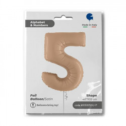 Nude Satin Number 5 Shape 40" Pkt