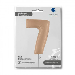 Nude Satin Number 7 Shape 40" Pkt