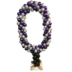 Number 0 Balloon Frame Including Base