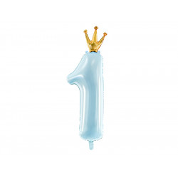 Number 1 With Crown Light Blue Shape 30cm X 90cm Pkt