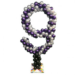 Number 9 Balloon Frame Including Base