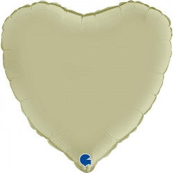 Olive Green Satin Heart 18" Grabo Pkt