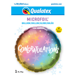 Ombre & Stars Congratulations 18" Pkt If