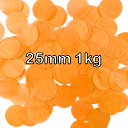 Orange 25mm Round Paper Confetti 1kg