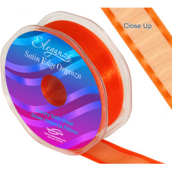 Orange Satin Edge Organza Ribbon 25mm X 25m