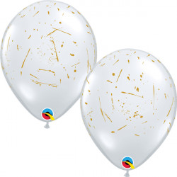 Paint Splatters 11" Diamond Clear Gold Ink (25ct) Ygx