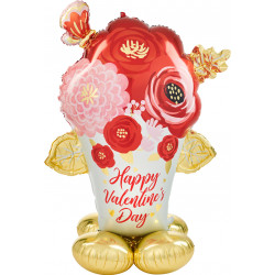 Painted Flowers Happy Valentine's Day P70 Airloonz Pkt (39" X 53")