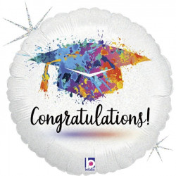 Painterly Congrats Grad Grabo 18" Holographic Pkt