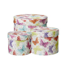 Papillon Printed Hat Boxes (3)