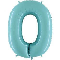 Pastel Blue Number 0 Shape 40" Pkt
