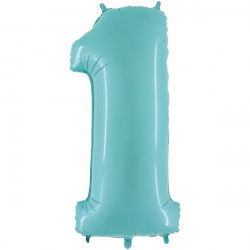 Pastel Blue Number 1 Shape 26" Pkt