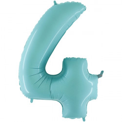 Pastel Blue Number 4 Shape 40" Pkt