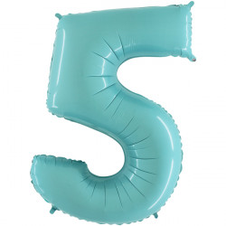 Pastel Blue Number 5 Shape 40" Pkt