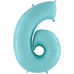 Pastel Blue Number 6 Shape 40" Pkt