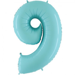 Pastel Blue Number 9 Shape 40" Pkt