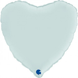 Pastel Blue Satin Heart 18" Grabo Pkt