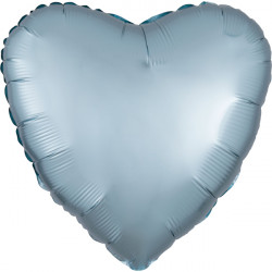 Pastel Blue Satin Luxe Heart Standard S15 Flat A