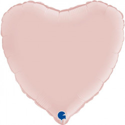 Pastel Pink Satin Heart 18" Grabo Pkt