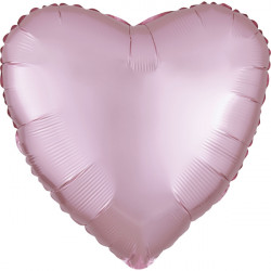 Pastel Pink Satin Luxe Heart Standard S15 Flat A