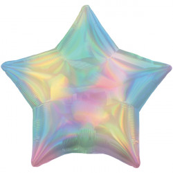 Pastel Rainbow Iridescent Star Standard Holographic S40 Flat A