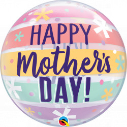 Pastel Stripes Mother's Day 22" Single Bubble Yrv
