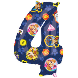 Paw Patrol Number 4 Shape L27 Pkt (18" X 26")