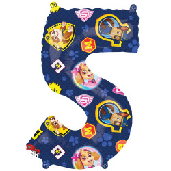 Paw Patrol Number 5 Shape L27 Pkt (18" X 26")