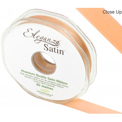 Peach Eleganza Double Faced Satin Ribbon 15mm X 20m