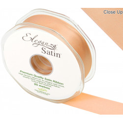 Peach Eleganza Double Faced Satin Ribbon 25mm X 20m