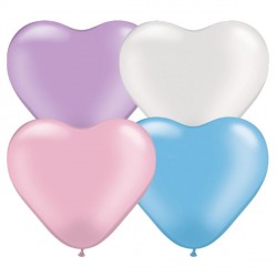 Pearl Assortment Heart 6" (100ct) Lab