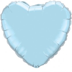 Pearl Light Blue Heart 4" Flat Q Gx