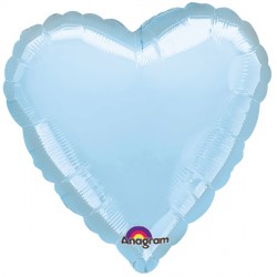 Pearl Pastel Blue Metallic Heart Standard S15 Flat A