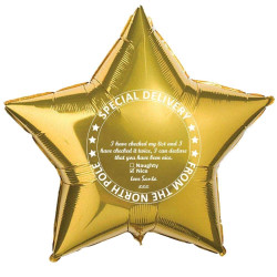 * Personalised Christmas Eve Gold Star 18" Flat